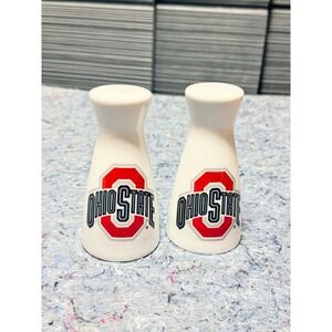 Ohio State Buckeyes Ceramic Salt and Pepper Shakers Set NCAA Fan Gear White